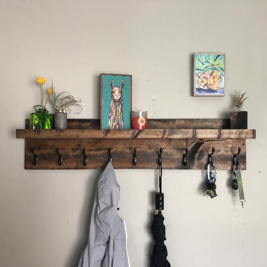 Entryway Organizer Wall all in One Coat Rack Wall Mount, Entryway  Organization, Entryway Shelf, Mail and Key Holder, Housewarming Gift 