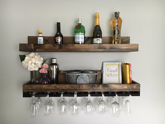 Wooden hanging wine discount rack