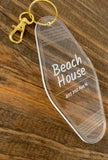 Beach House Keychain; Acrylic Keychain, Lake House, Our First Home, Mountain House, Housewarming Gift, Personalized Hotel Key Vintage