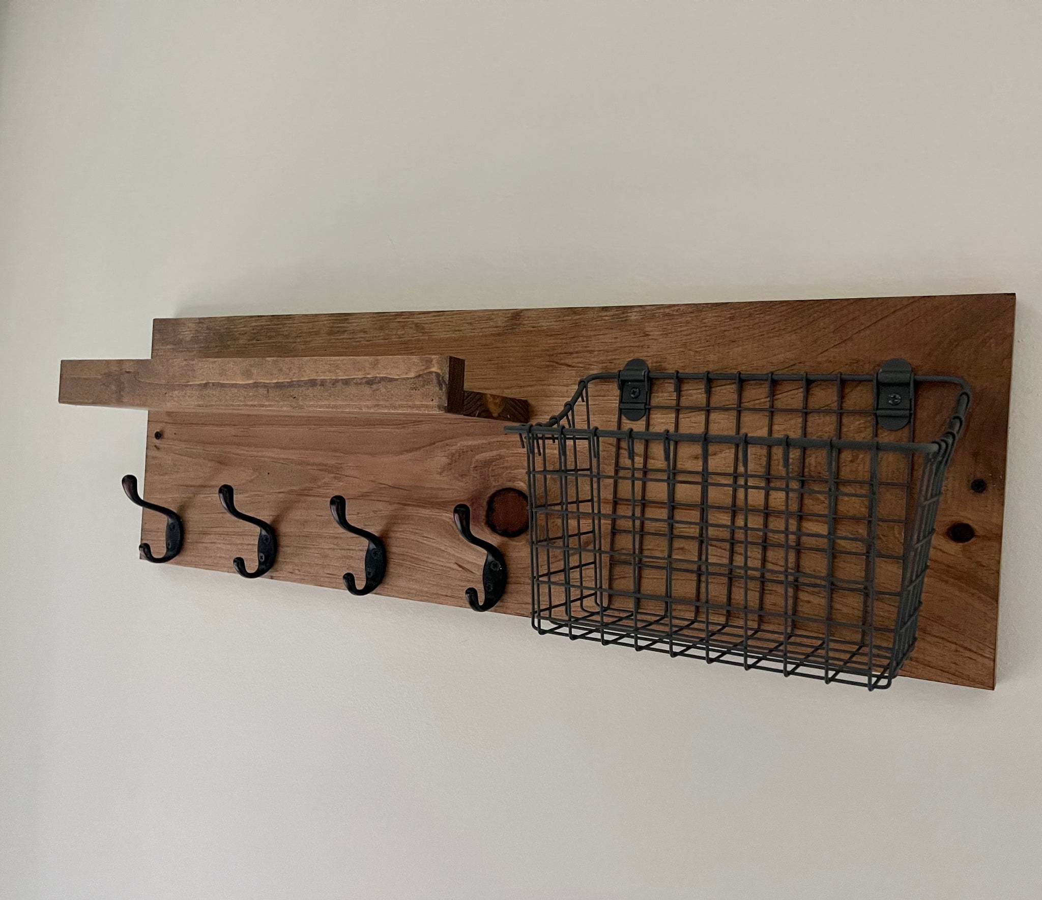 The ALLISON: Industrial Entryway Organizer, Rustic Modern Wood Shelf, –  DistressedMeNot Market