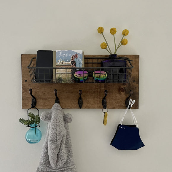 Entryway Organizer Wall all in One Coat Rack Wall Mount, Entryway  Organization, Entryway Shelf, Mail and Key Holder, Housewarming Gift 