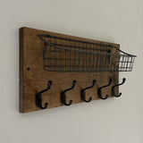 The PAT: Entryway Organizer, Rustic Modern Wood Shelf, Coat Rack, Key Rack, Mail Organizer